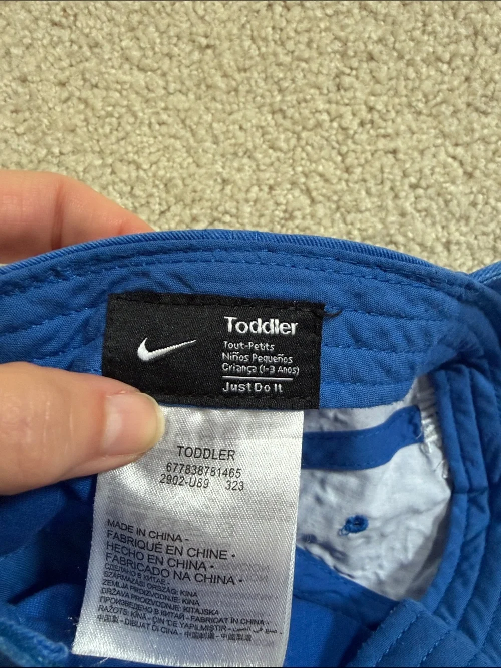 Nike Blue Baseball Cap with White Swoosh toddler size 1-3 yrs